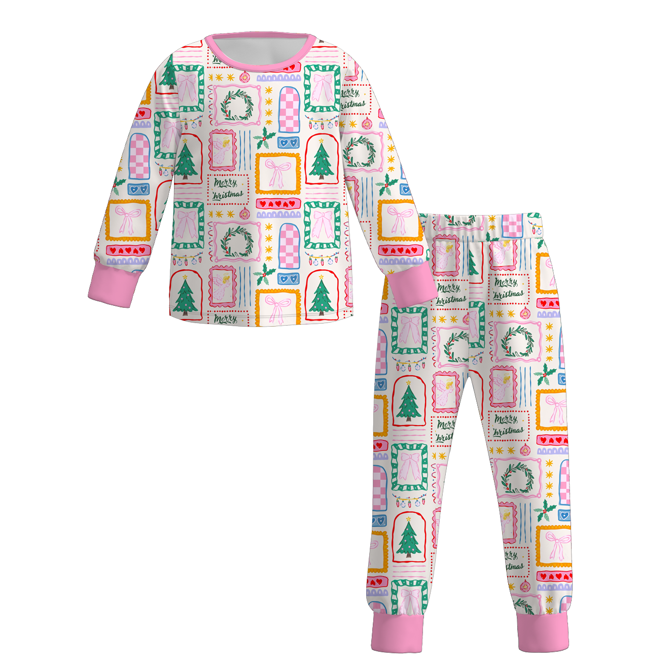 （Pre Order）Girls Christmas Print Pajamas