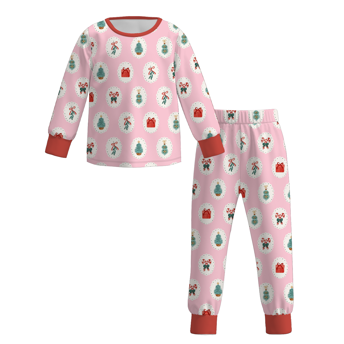 （Pre Order）Girls Christmas Print Pajamas