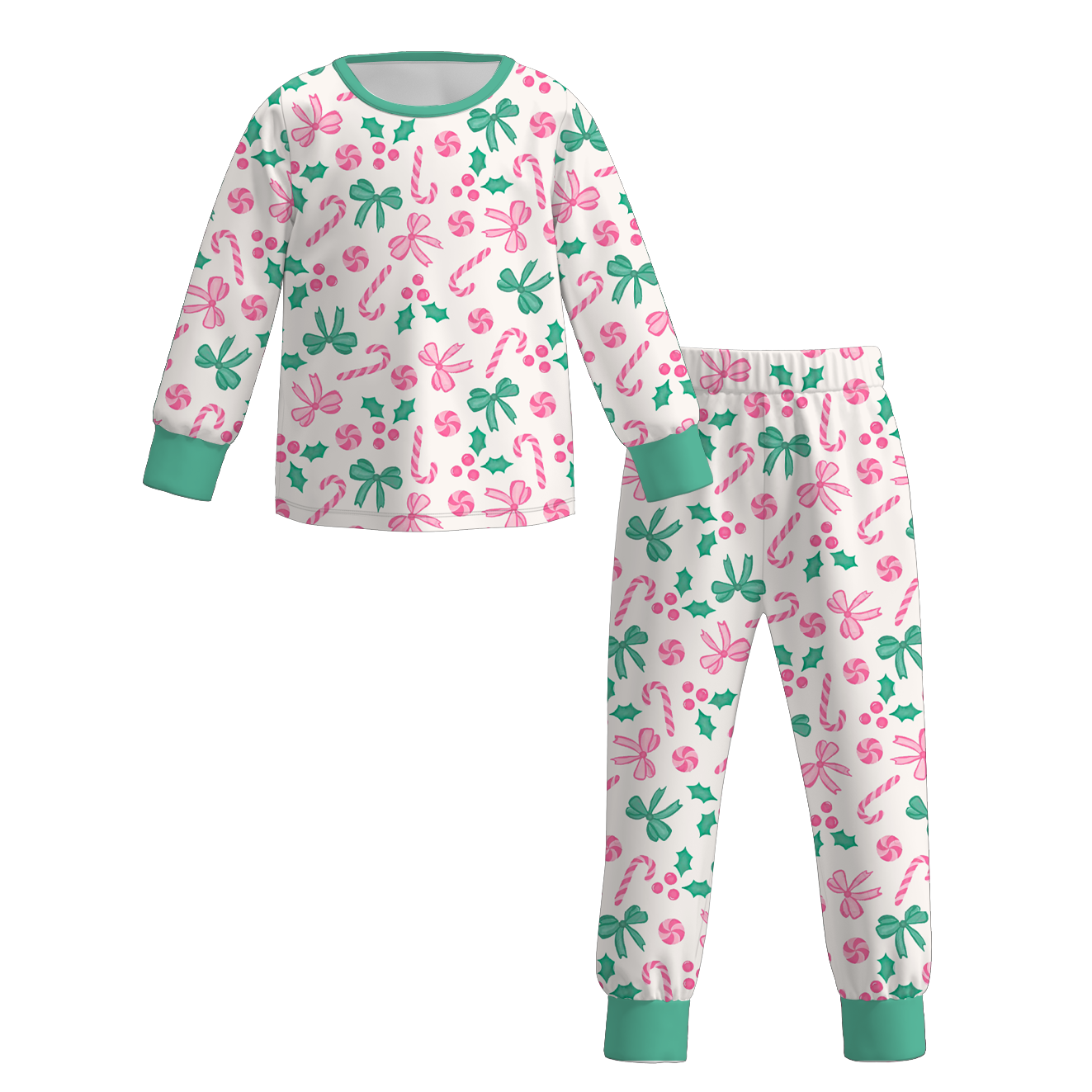 （Pre Order）Girls Christmas Print Pajamas