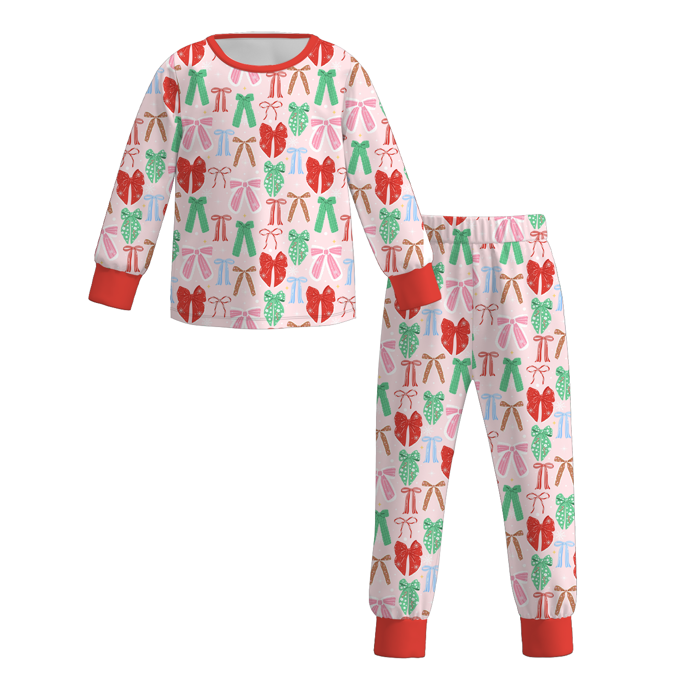 （Pre Order）Girls Christmas Print Pajamas