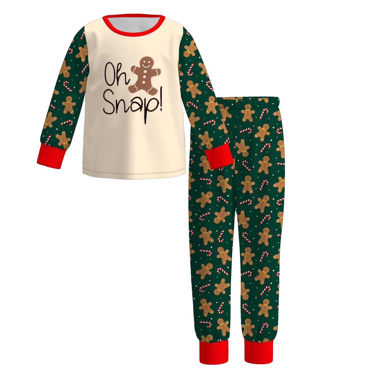 （Pre Order）Family Christmas Gingerbread Print Set&Romper