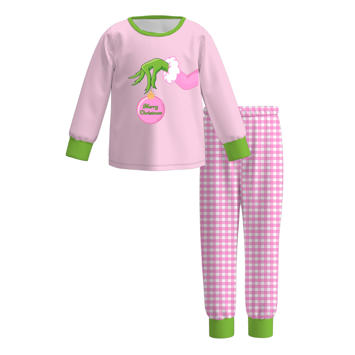 （Pre Order）Girls Christmas Cartoon Print Pajamas