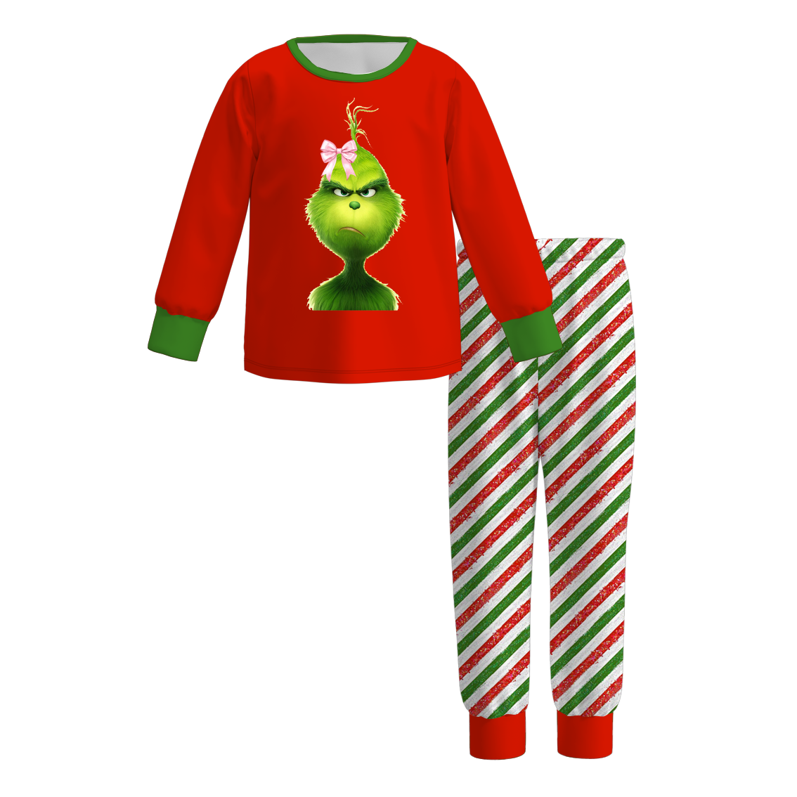 （Pre Order）Girls Christmas Cartoon Print Pajamas