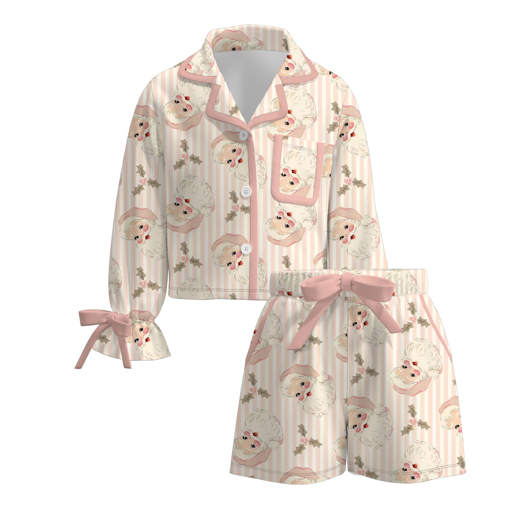 （Pre Order）Girls Christmas Print Pajamas