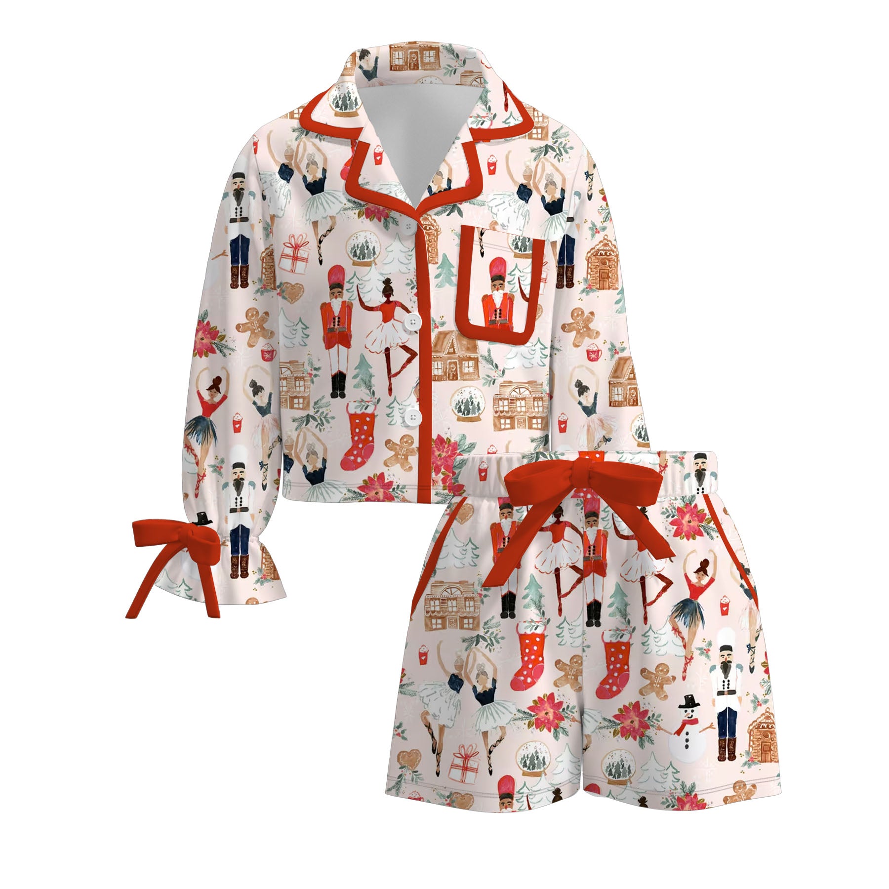 （Pre Order）Girls Christmas Print Pajamas