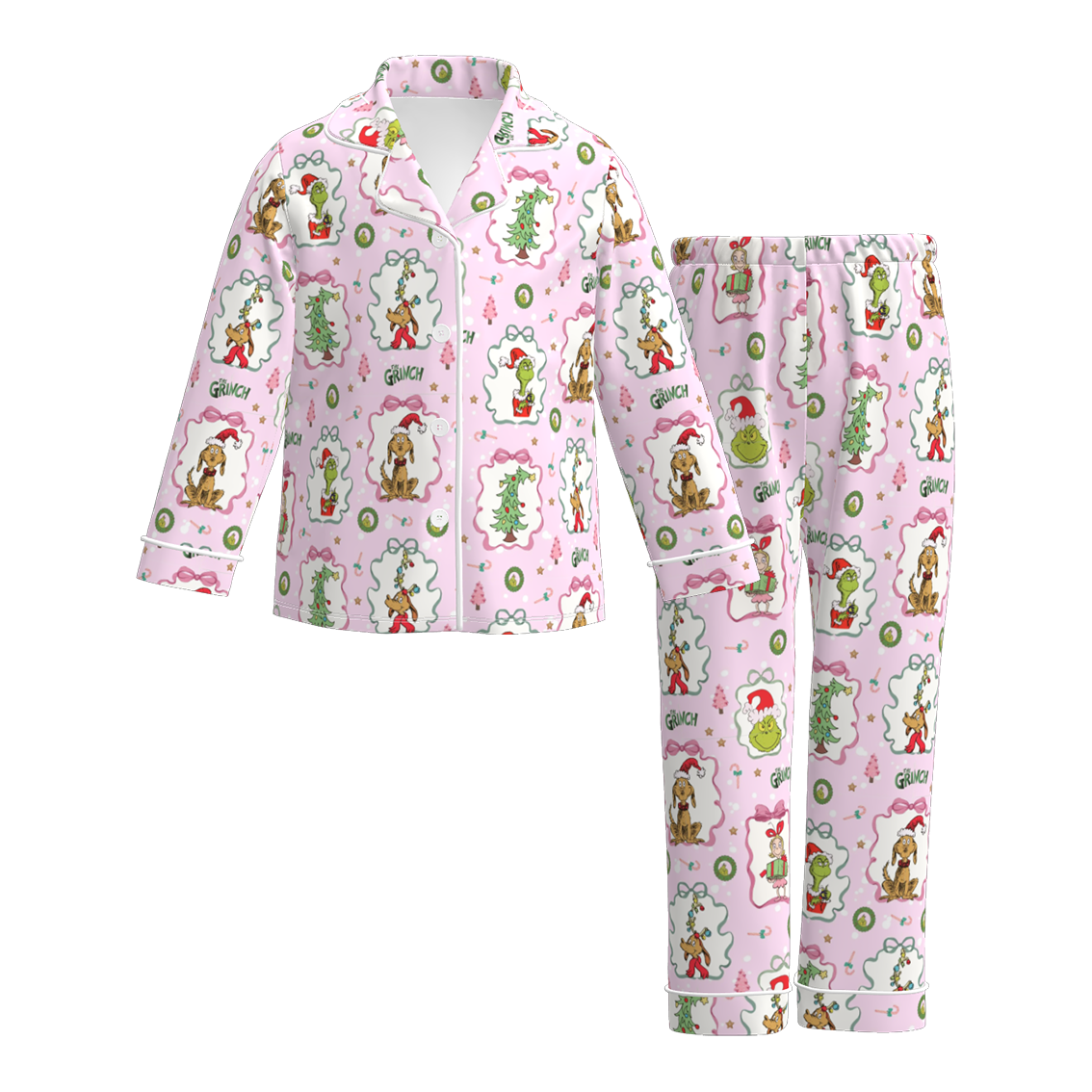 （Pre Order）Girls Christmas Print Pajamas