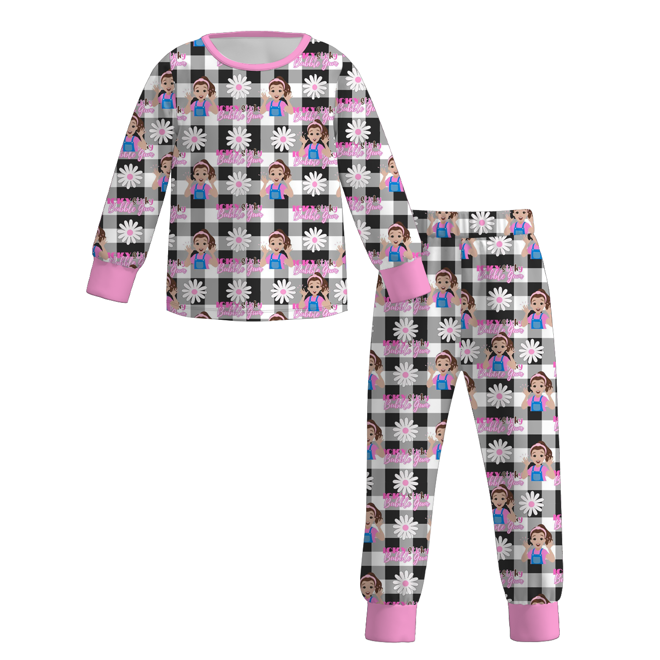 （Pre Order）Girls Cartoon Print Set&Top