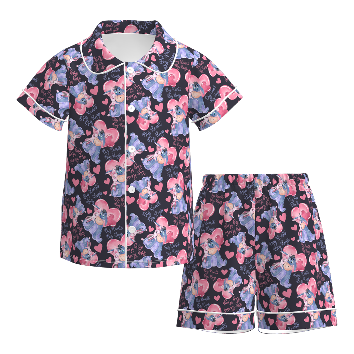 （Pre Order）Girls Valentine's Day Cartoon Print Pajamas