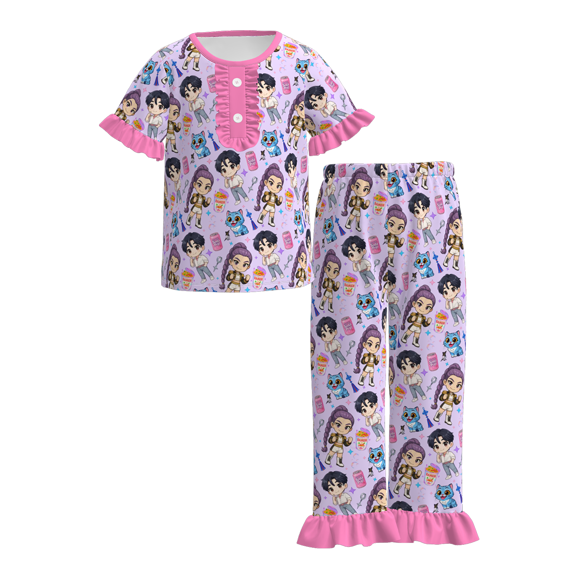 （Pre Order）Girls Movie Character Print Pajamas