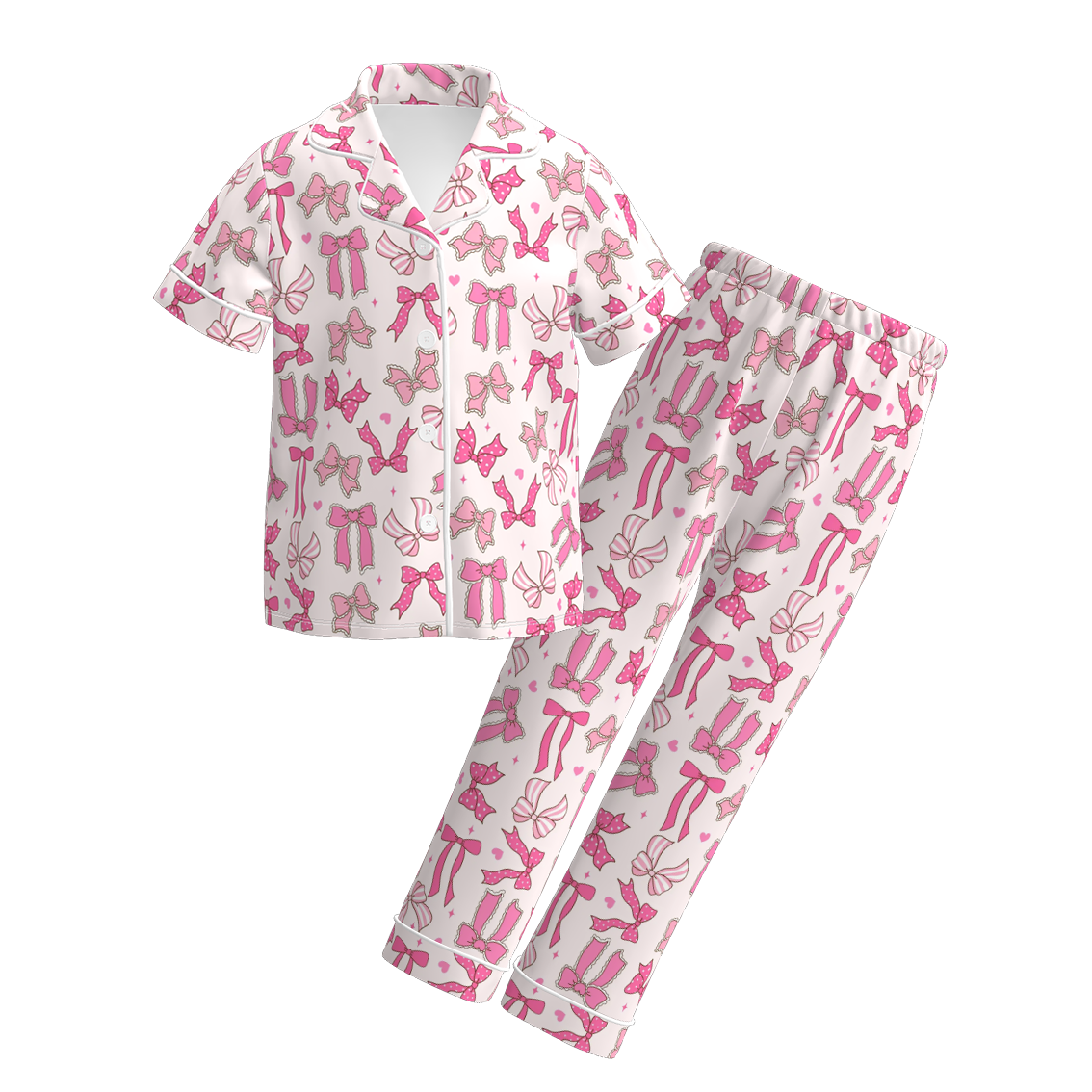 （Pre Order）Girls Valentine's Day Cartoon Print Pajamas