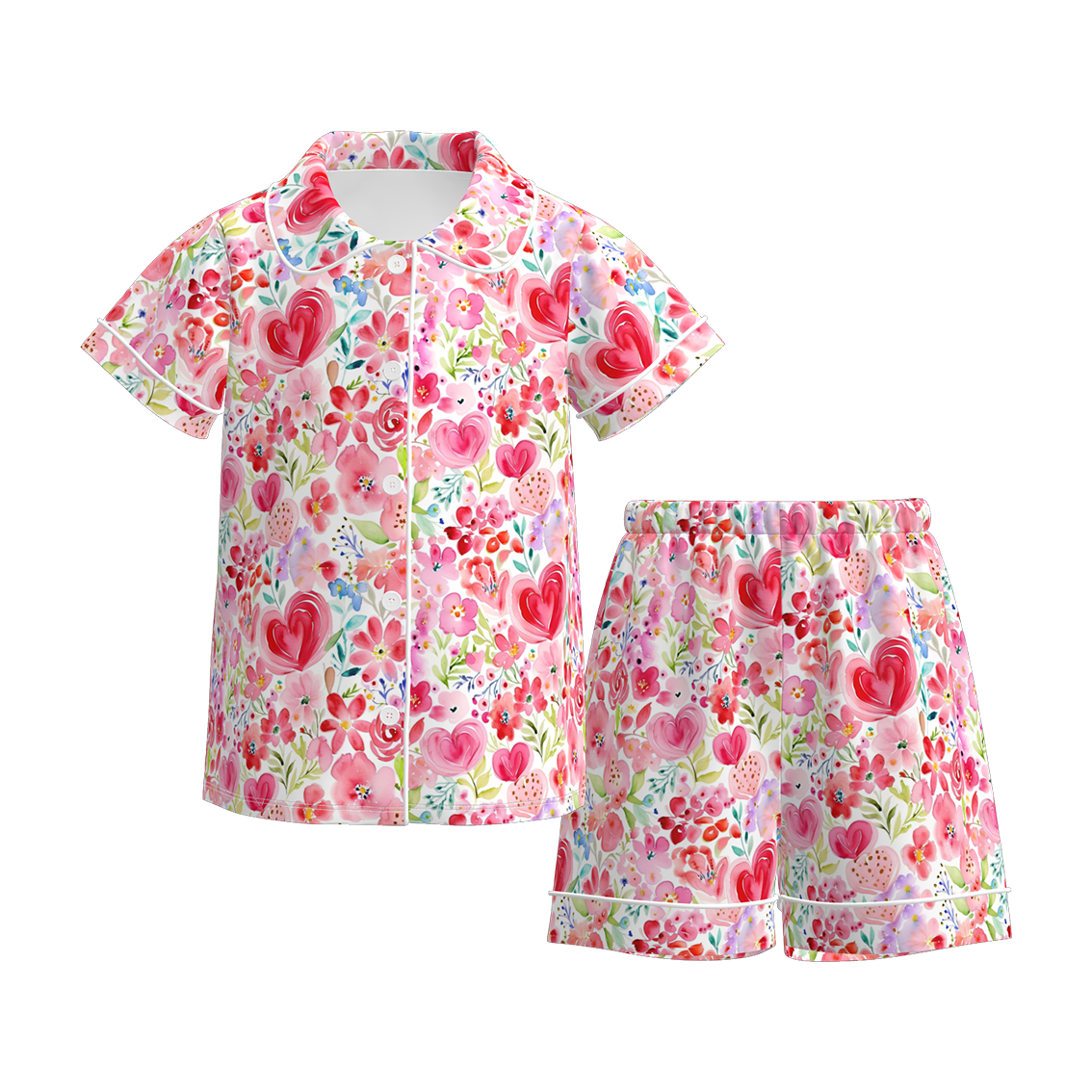 （Pre Order）Mommy and Me Valentine's Day Print Pajamas