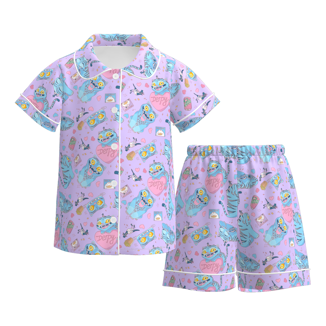 （Pre Order）Girls Valentine's Day Movie Character Print Pajamas