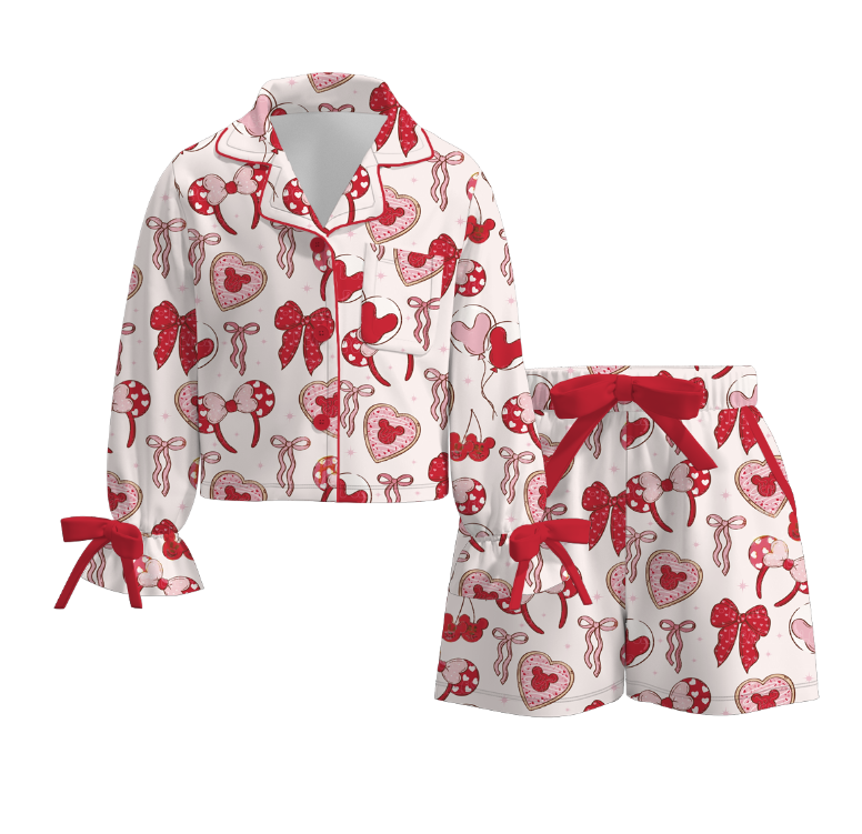 （Pre Order）Girls Valentine's Day Print Pajamas
