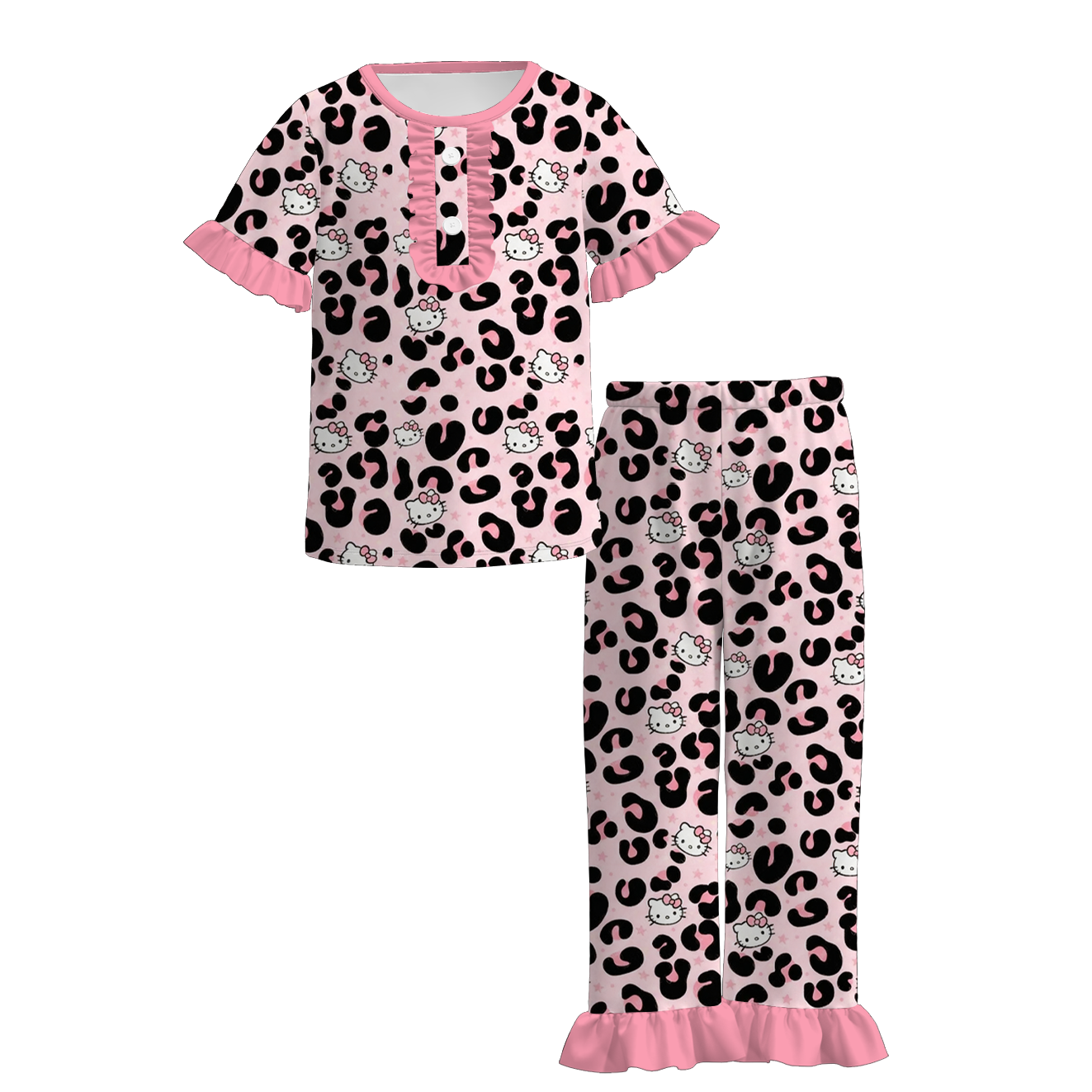 （Pre Order）Girls Spring Leopard Print Dress&Set