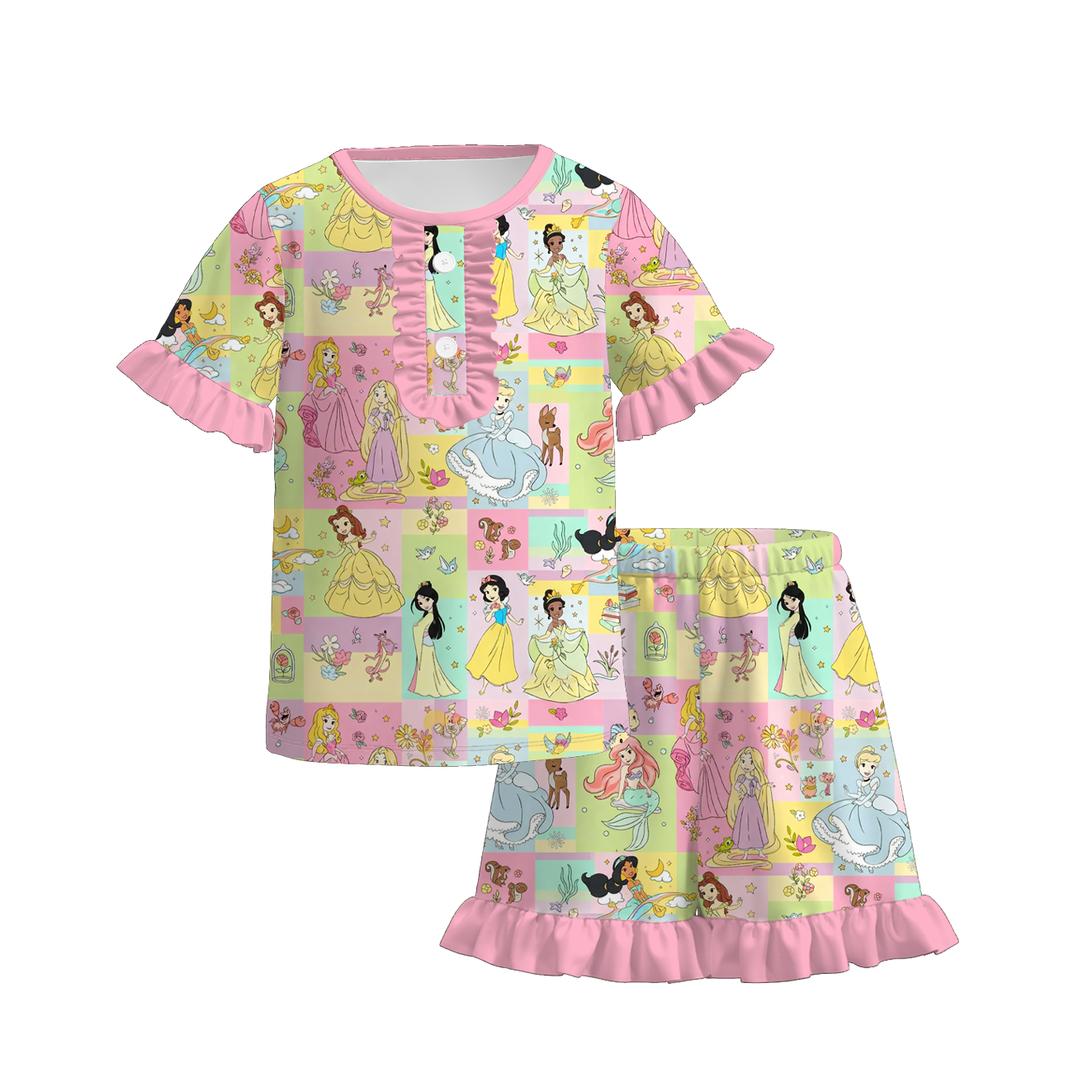 （Pre Order）Girls Spring Princess Print Pajamas