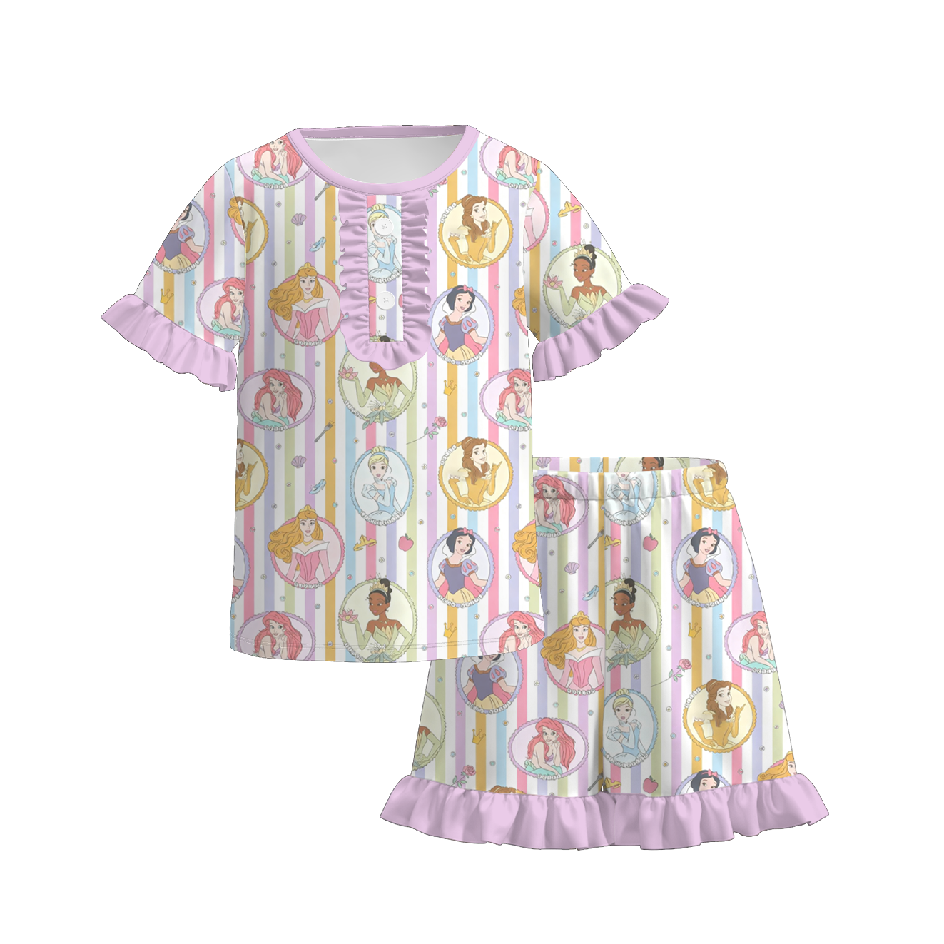 （Pre Order）Girls Spring Princess Print Pajamas