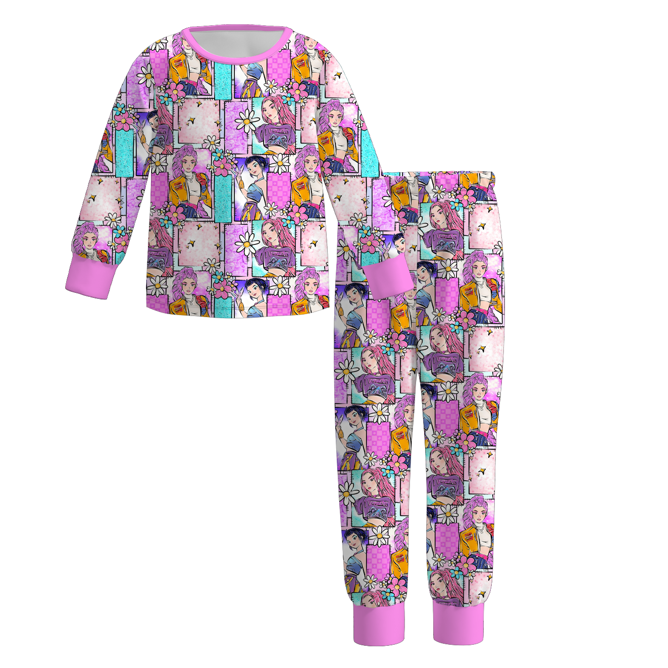 （Pre Order）Girls Movie Character Print Pajamas