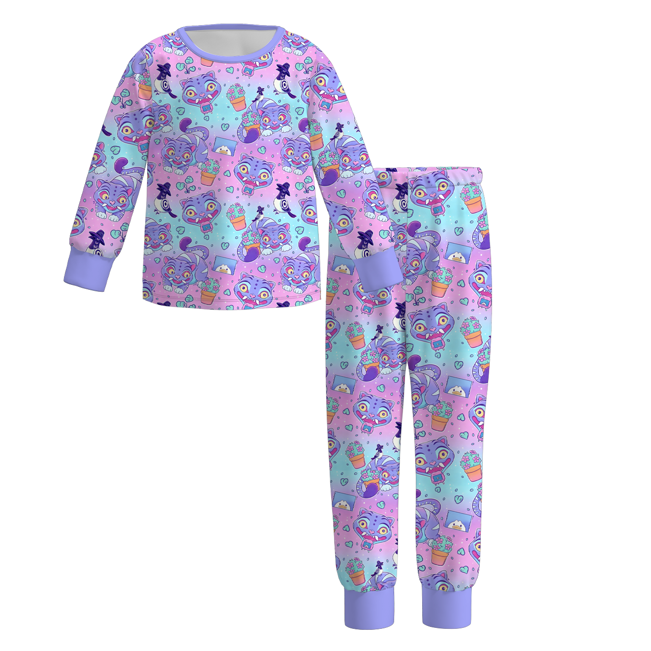 （Pre Order）Girls Movie Character Print Pajamas