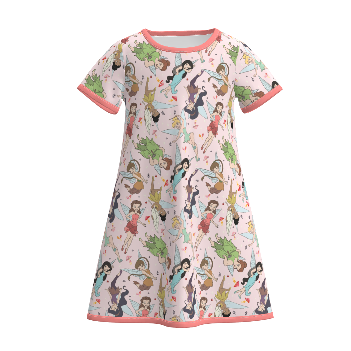 （Pre Order）Girls Spring&Summer Cartoon Print Pajamas Dress