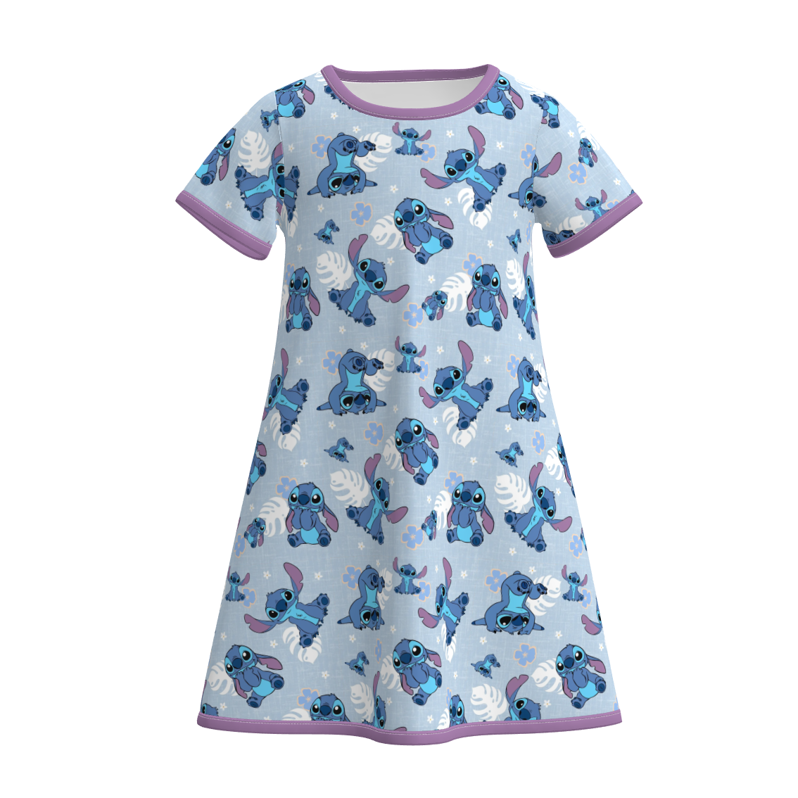 （Pre Order）Girls Spring&Summer Cartoon Print Pajamas Dress