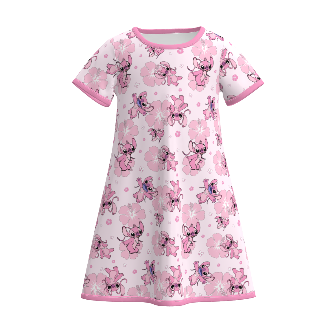 （Pre Order）Girls Spring&Summer Cartoon Print Pajamas Dress