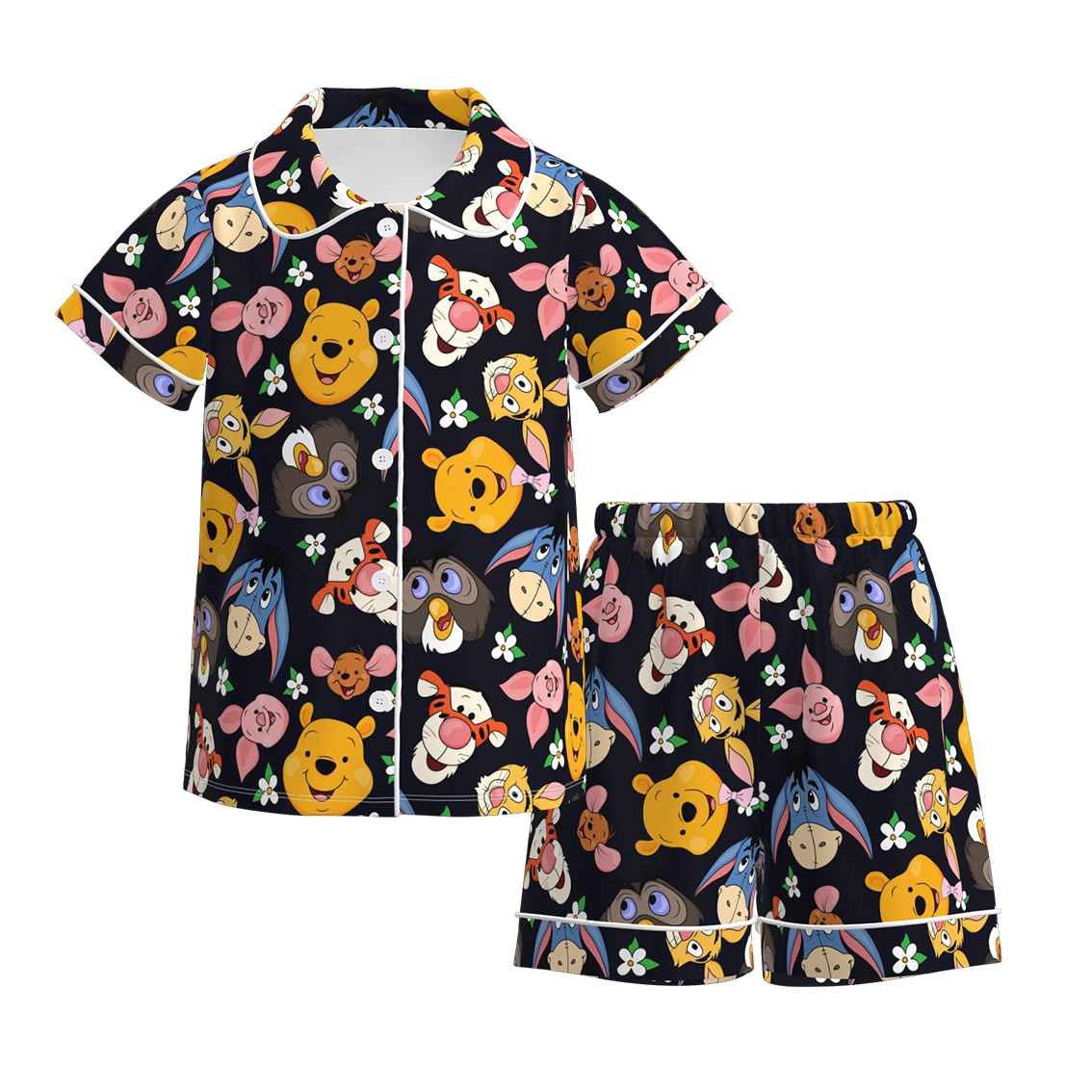（Pre Order）Girls Spring&Summer Cartoon Print Pajamas