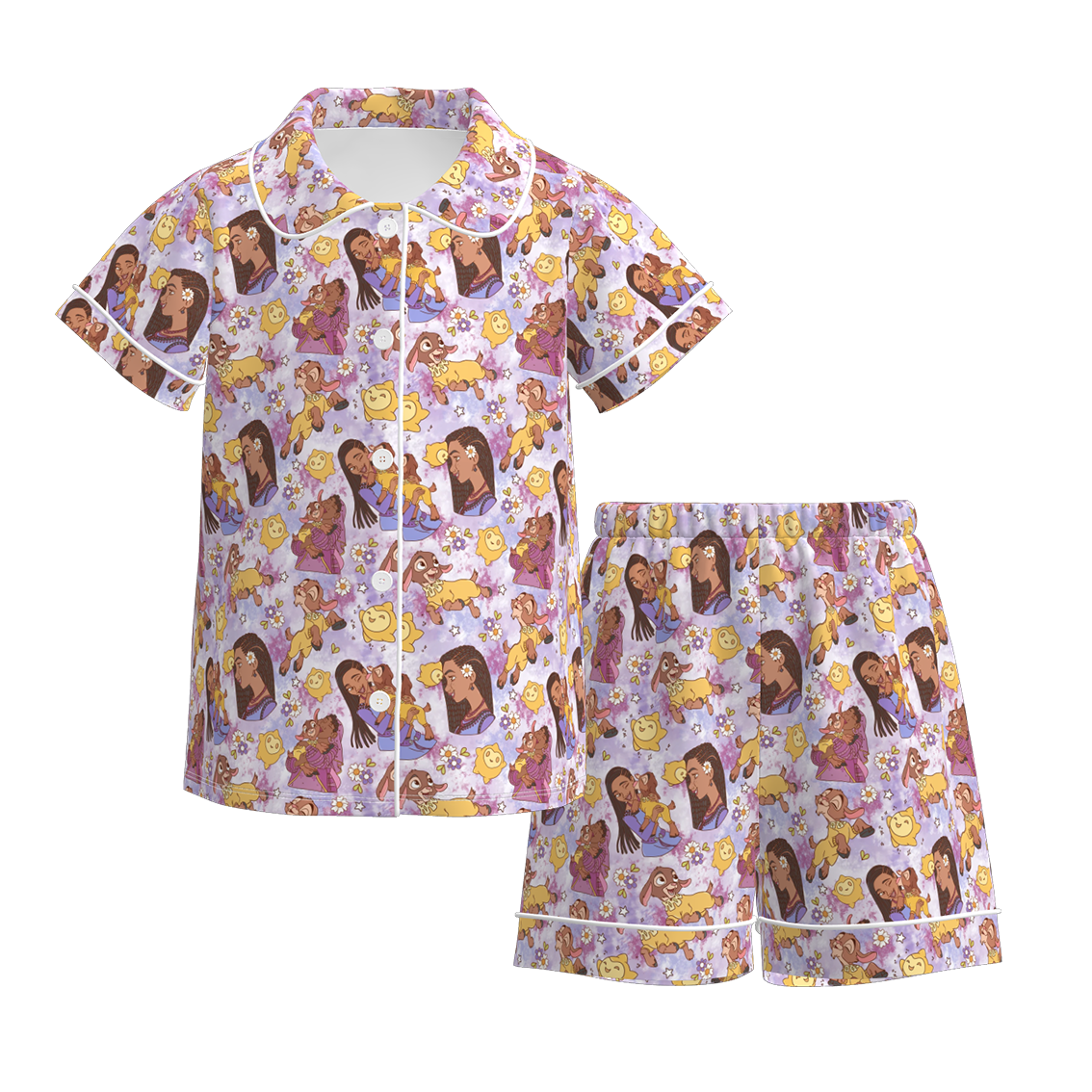 （Pre Order）Girls Spring&Summer Cartoon Print Pajamas