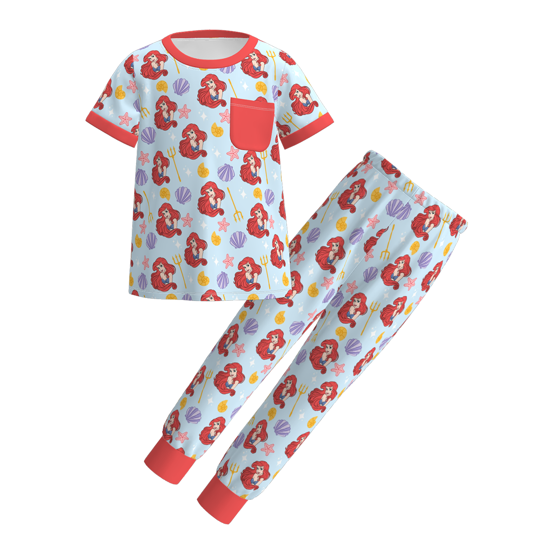 （Pre Order）Girls Spring&Summer Cartoon Print Pajamas