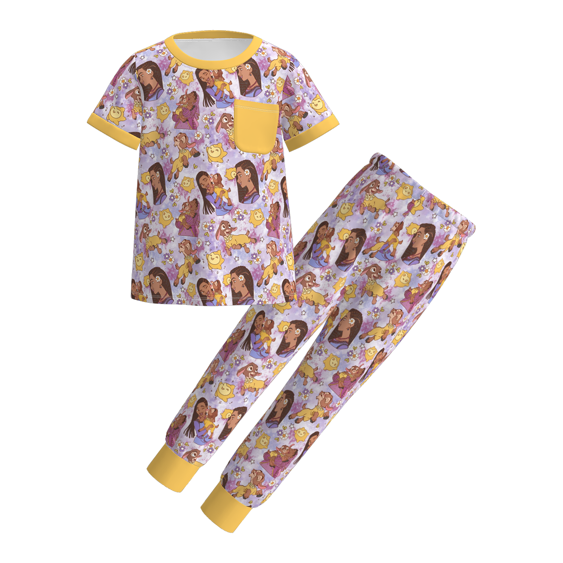 （Pre Order）Girls Spring&Summer Cartoon Print Pajamas