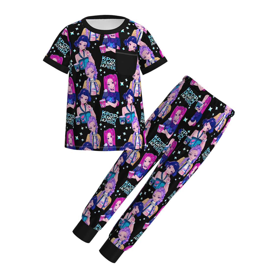 （Pre Order）Girls Spring&Summer Movie Character Print Pajamas