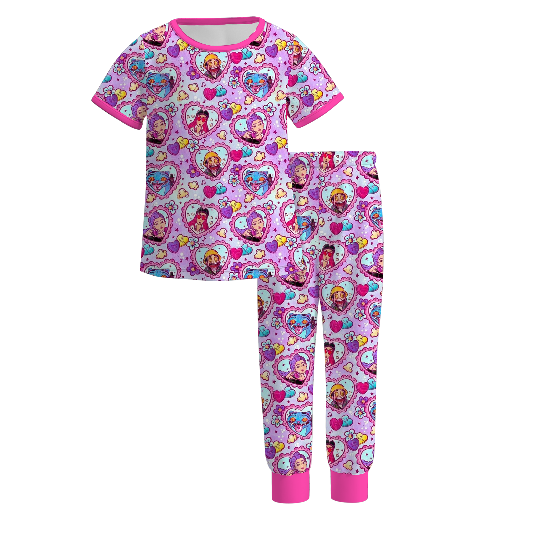 （Pre Order）Girls Spring&Summer Movie Character Print Pajamas