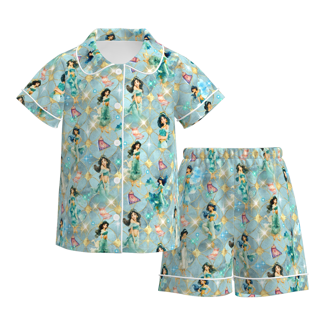 （Pre Order）Girls Spring&Summer Princess Print Pajamas