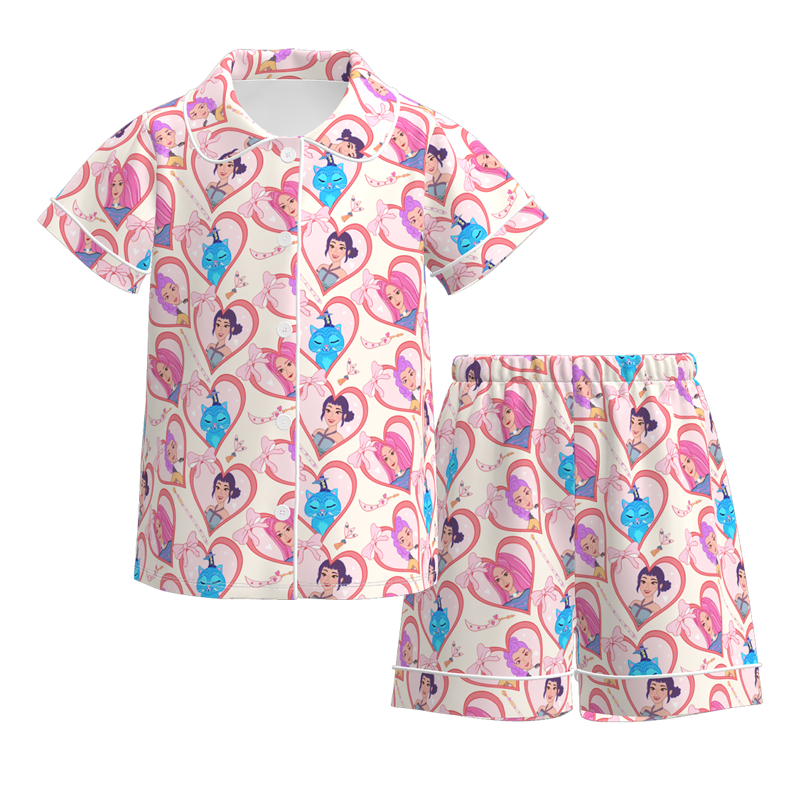 （Pre Order）Girls Spring&Summer Movie Character Print Pajamas