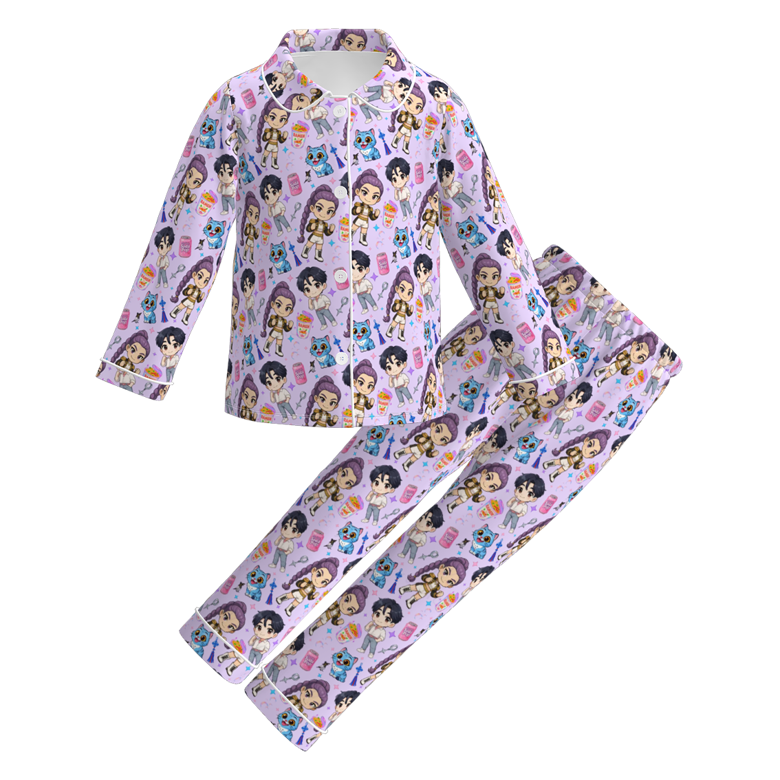 （Pre Order）Girls Spring&Summer Movie Character Print Pajamas