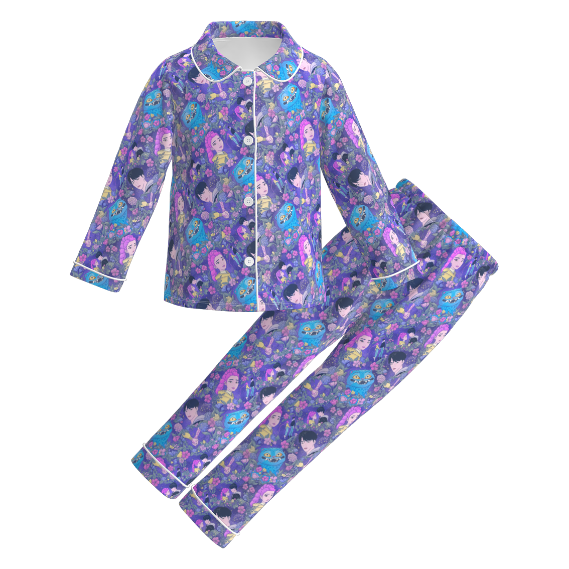 （Pre Order）Girls Spring&Summer Movie Character Print Pajamas
