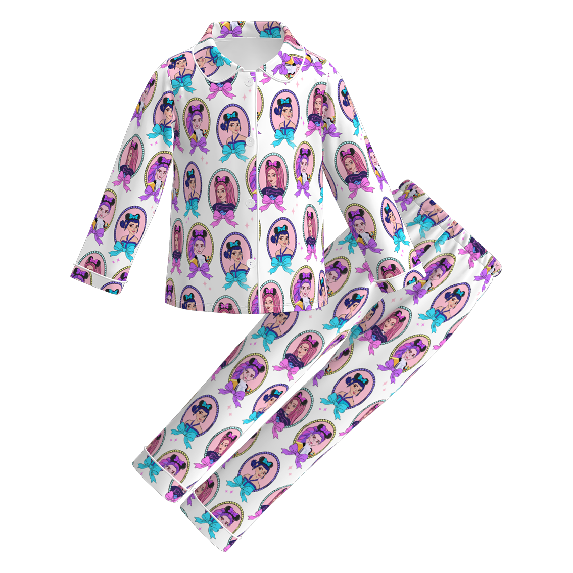 （Pre Order）Girls Spring&Summer Movie Character Print Pajamas