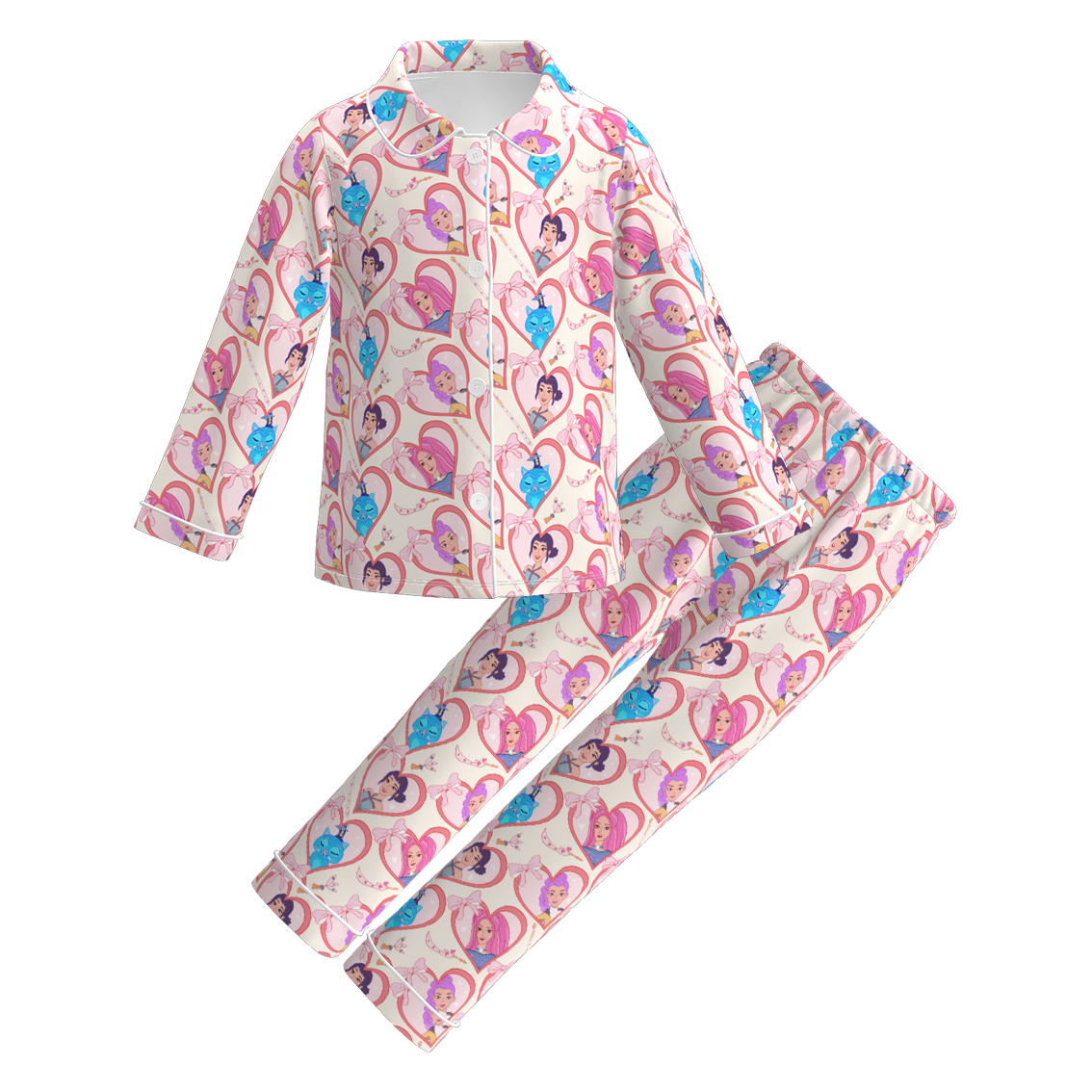 （Pre Order）Girls Spring&Summer Movie Character Print Pajamas
