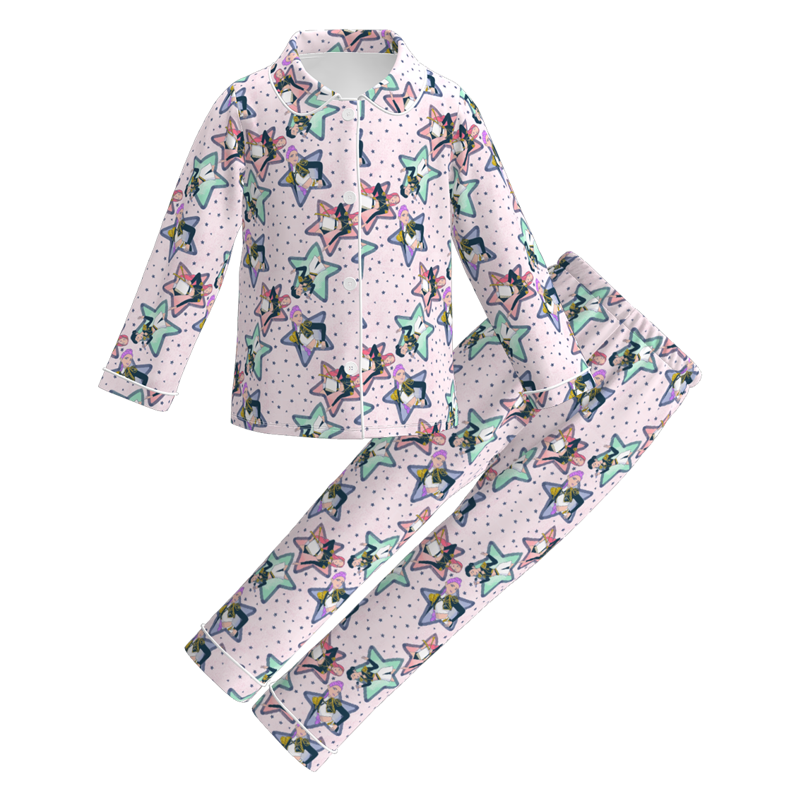 （Pre Order）Girls Spring&Summer Movie Character Print Pajamas