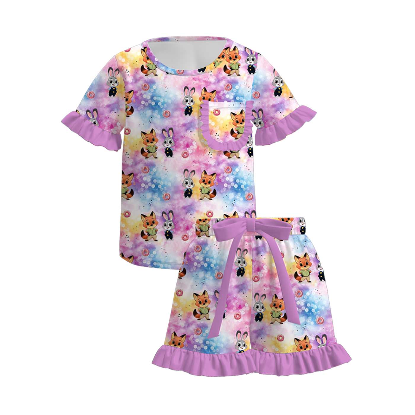 （Pre Order）Sisters Spring&Summer Cartoon Print Dress,Set&Romper