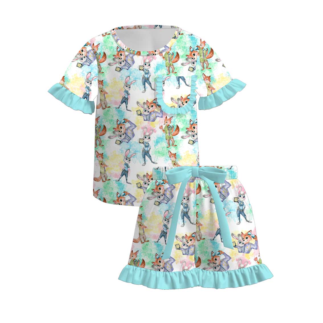 （Pre Order）Sisters Spring&Summer Cartoon Print Dress,Set&Romper