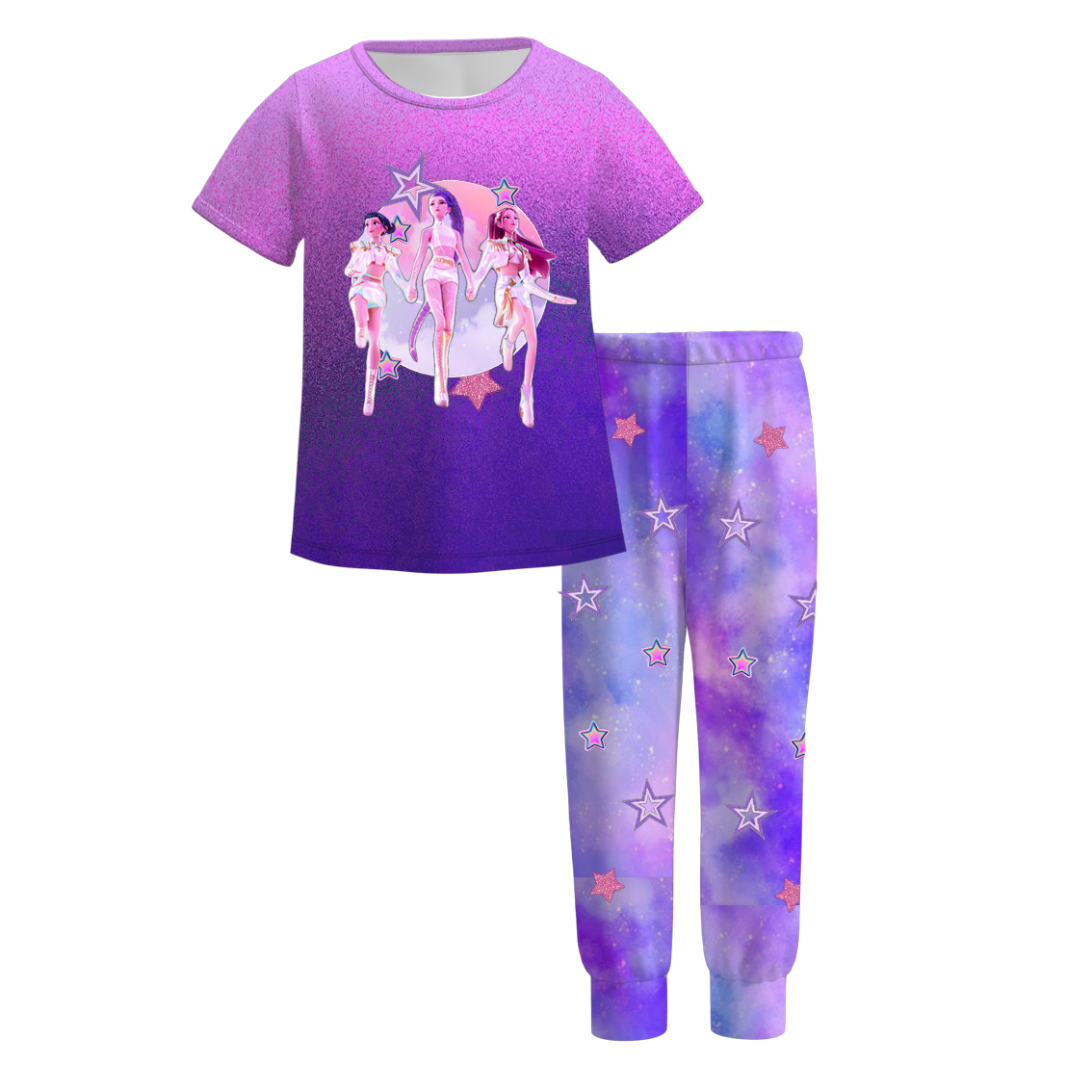 （Pre Order）Girls Spring&Summer Movie Character Print Pajamas