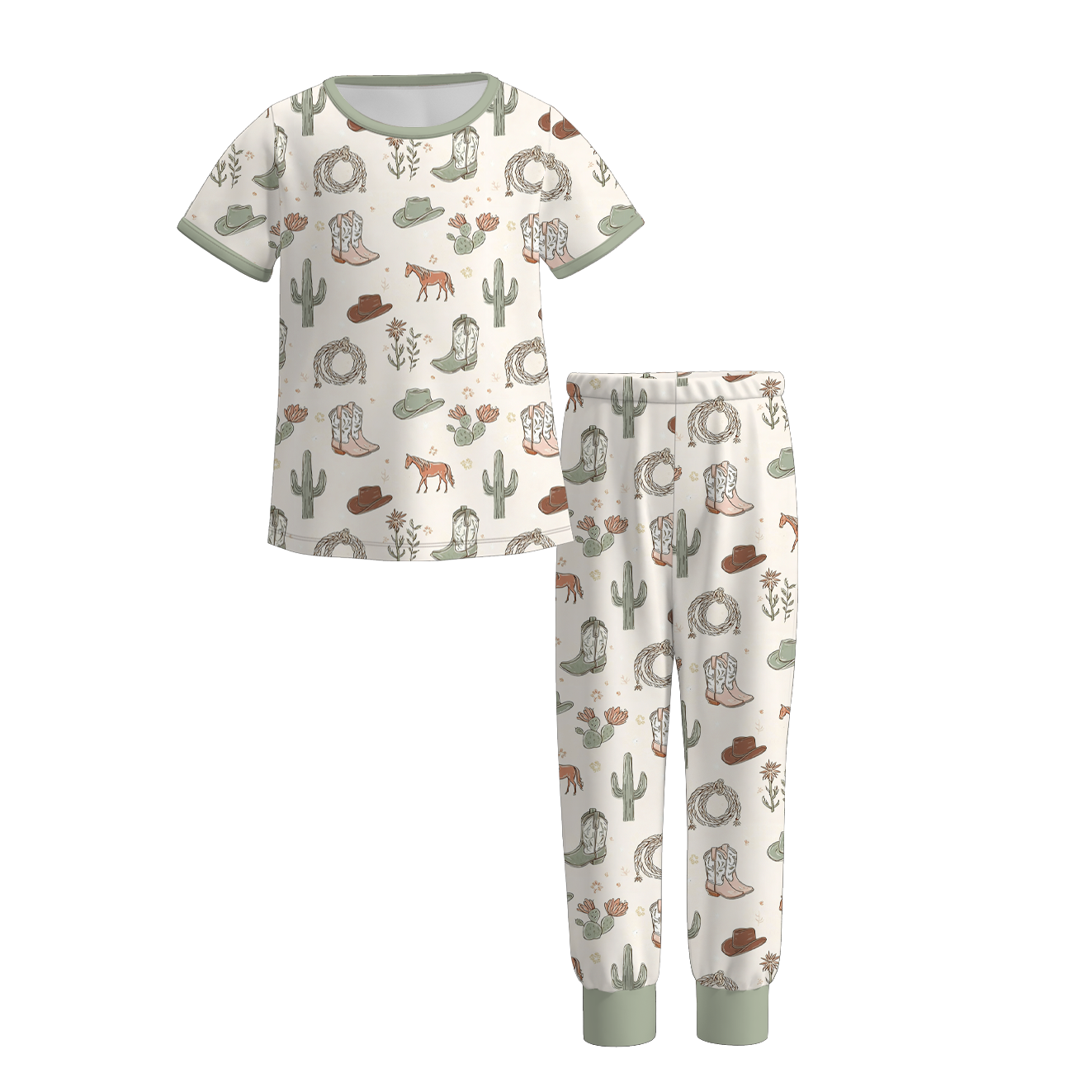 （Pre Order）Girls Spring&Summer Boots Print Dress&Pajamas