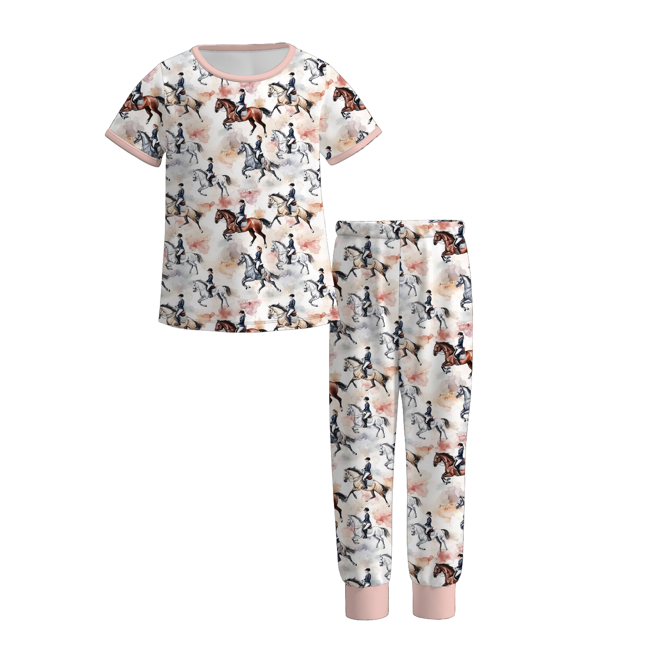 （Pre Order）Girls Spring&Summer Horse Print Dress&Pajamas