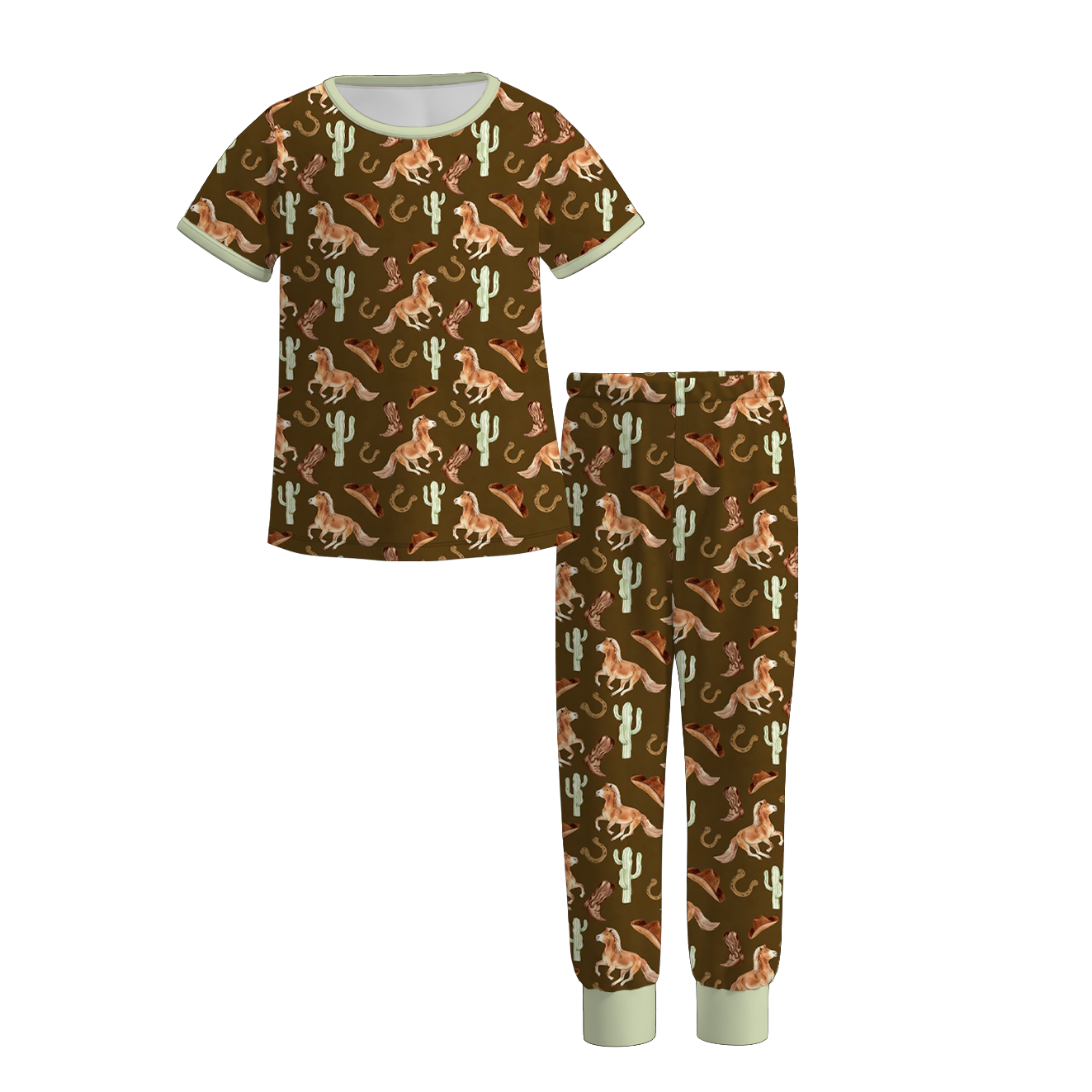 （Pre Order）Girls Spring&Summer Horse Print Dress&Pajamas
