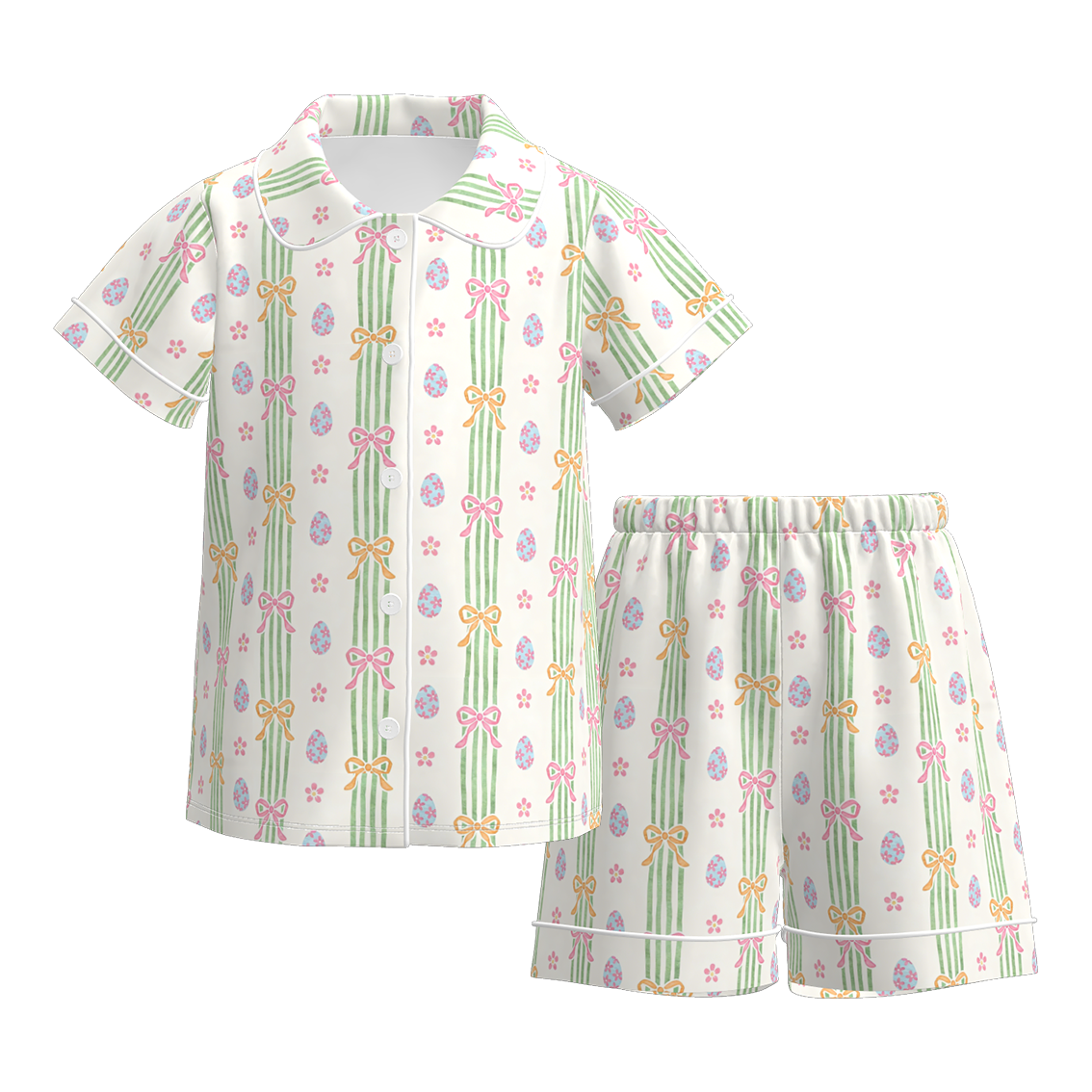 （Pre Order）Family Easter Egg,Bow Print Dress,Set&Romper