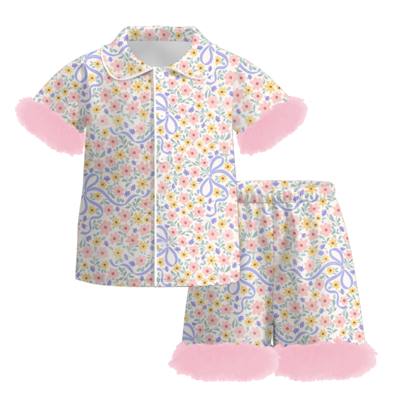 （Pre Order）Girls Easter Bunny Print Pajamas