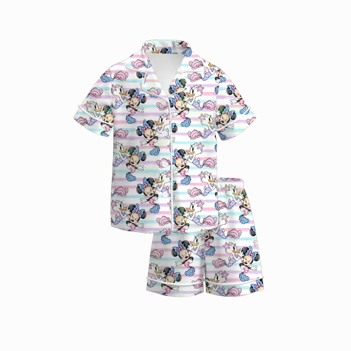 （Pre Order+Prepack Zone）Girls Spring&Summer Cartoon Print Dress,Set&Pajamas