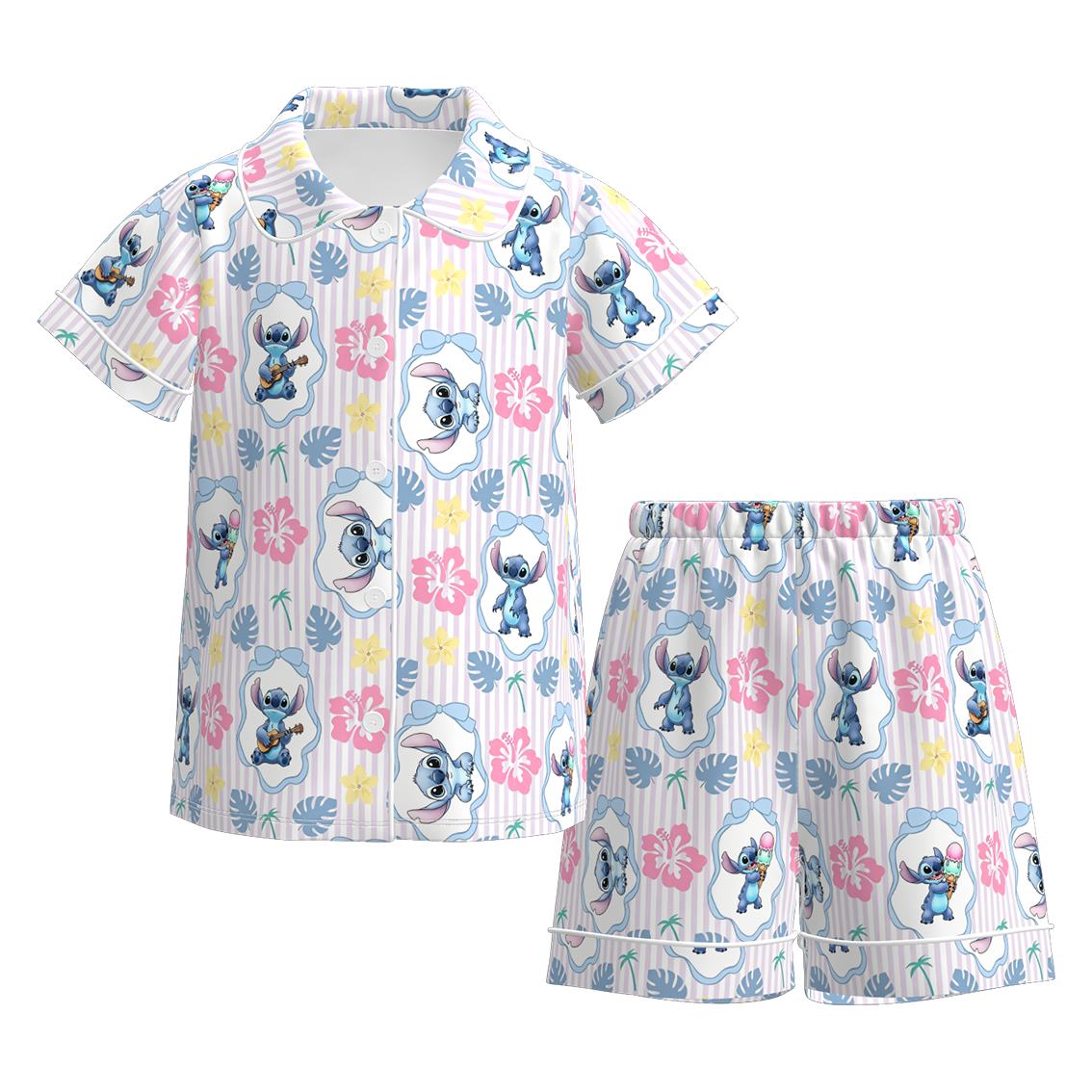 （Pre Order+Prepack Zone）Girls Summer Princess&Cartoon Print Pajamas（Mix Size）