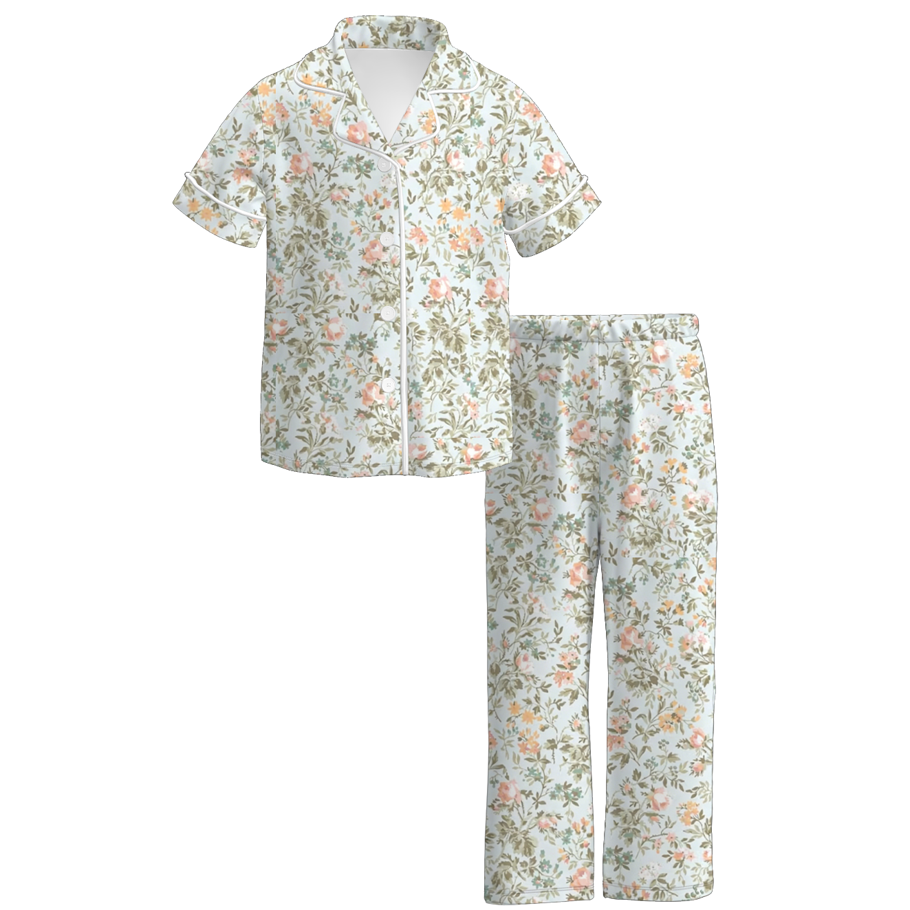 （Pre Order+Prepack Zone）Sisters Fall Pink Floral Print Dress,Set,Pants&Romper