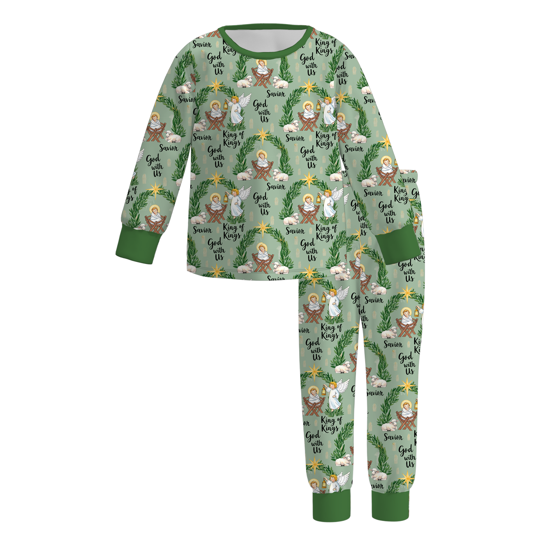 （Pre Order）Girls Christmas Print Dress&Pajamas
